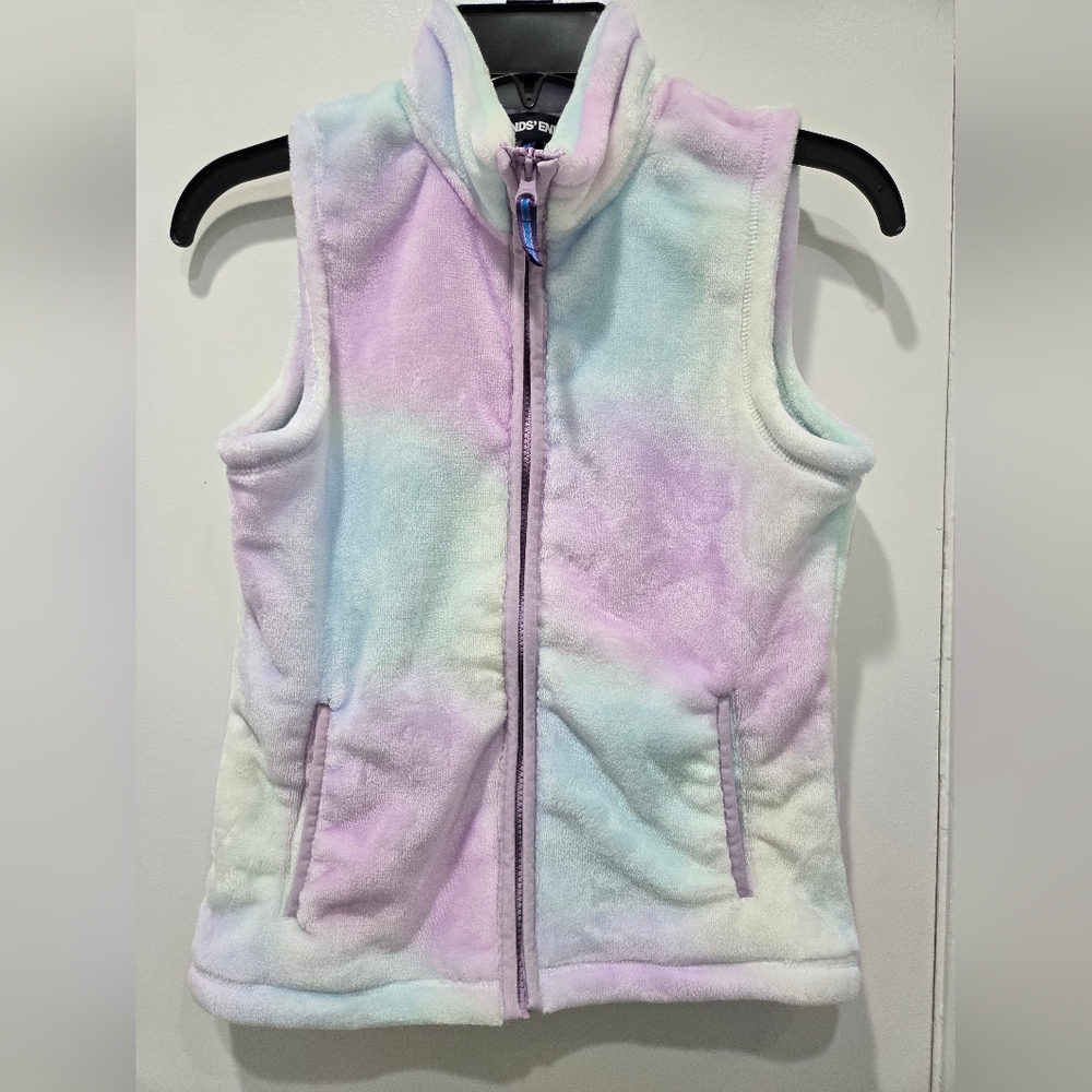 Lands' End Purple and Blue Tie-Dye Zip-Up Top